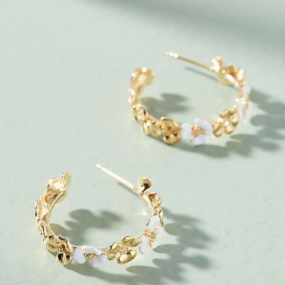 Maui Lattice Mini Hoop Earrings in White Accent